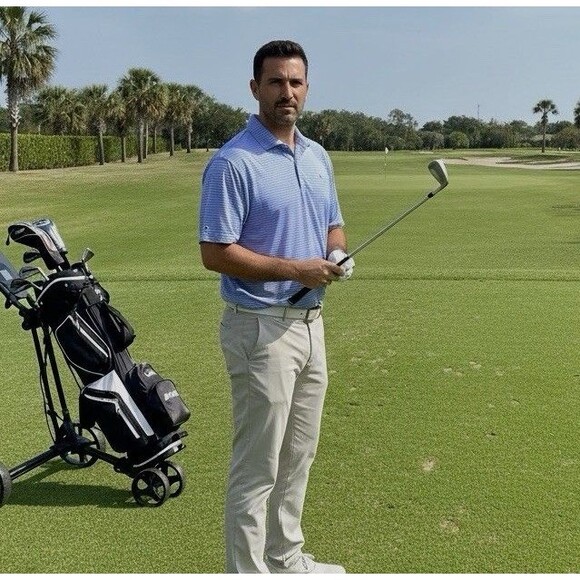 Holderness & Bourne Golf Men XL Performance Fabric Striped Shirt Tailored Fit - Picture 1 of 10